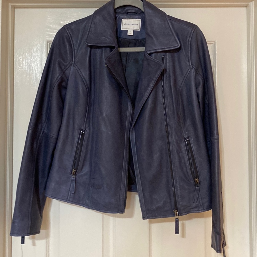 Charter Club Genuine Leather Jacket